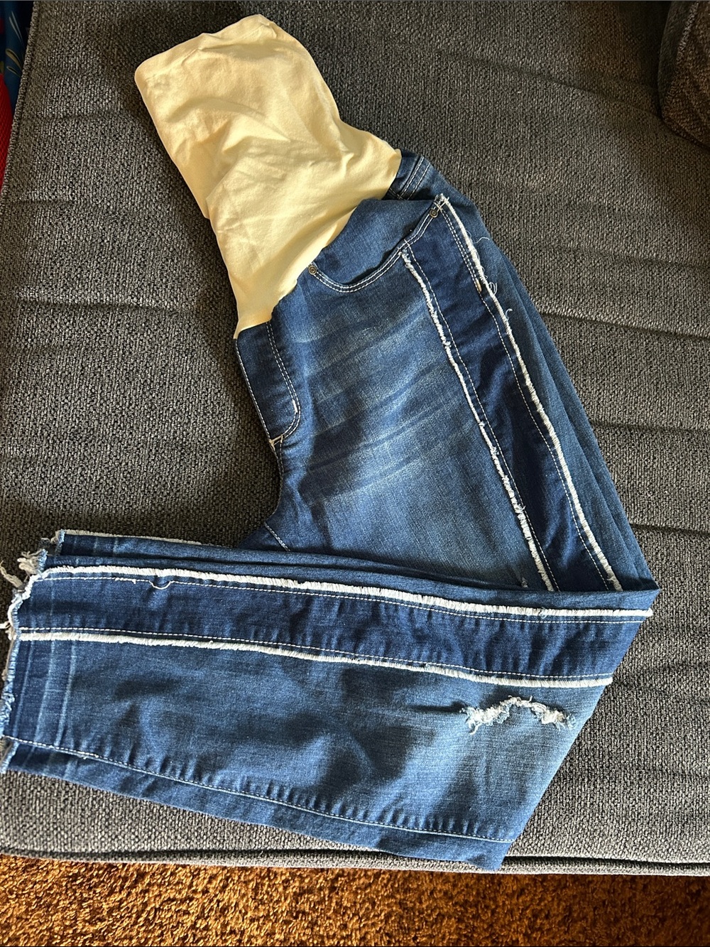 Blue Distressed Maternity Jeans